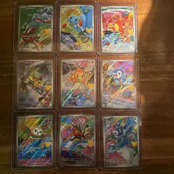 Pokemon First Partner Illustration Collection Complete 9 Card Promo Set - Image 1