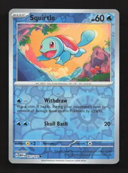Squirtle 007/165 Common 151 Pokemon Reverse Holo Near Mint - Image 1