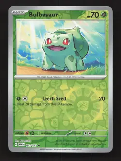 Bulbasaur 001/165 Common 151 Pokemon Reverse Holo Lightly Played - Image 1