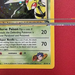 Pokemon Vintage Koga's Beedrill 9/132 Gym Challenge Unlimited Holo Rare Wotc - Image 4