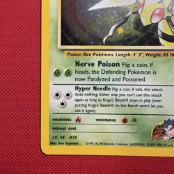 Pokemon Vintage Koga's Beedrill 9/132 Gym Challenge Unlimited Holo Rare Wotc - Image 5