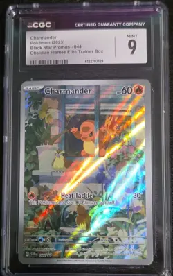 Pokemon Charmander CGC 9 Black Star Promo Obsidian Flames ETB 044 Holo 2023 - Image 1