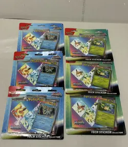 Pokemon TCG Prismatic Evolutions Tech Sticker Collection 3 Pack SEALED Lot Of 6 - Image 1