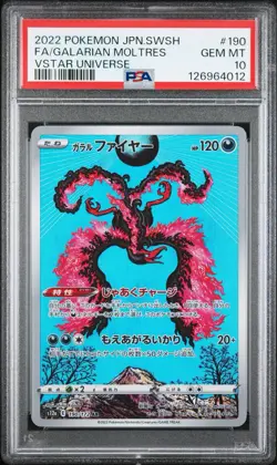 PSA GEM MT 10 Galarian Moltres 190 Pokemon SWSH VSTAR Universe Japanese 2022 - Image 1