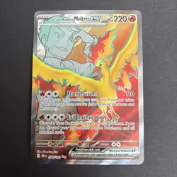 Pokemon TCG Team Rocket's Moltres EX 208/182 Destined Rivals Full Art Holo Card - Image 1