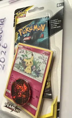 Pokemon TCG Sun and Moon Team Up Mimikyu Promo Blister Pack Booster SM163 Sealed - Image 5