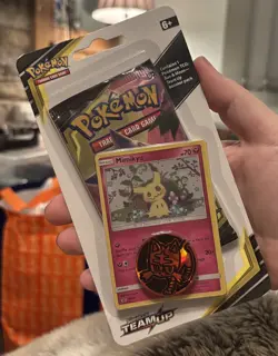 Pokemon TCG Sun and Moon Team Up Mimikyu Promo Blister Pack Booster SM163 Sealed - Image 1