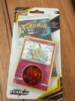 Pokemon Team Up Blister Pack Mimikyu SM163 Sealed Sun & Moon Booster Rare - Image 1