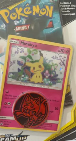 Pokemon Team Up Blister Pack Mimikyu SM163 Sealed Sun & Moon Booster Rare - Image 3
