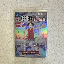 Bandai Namco Monkey D. Luffy Full Art Holo US Voyage One Piece CCG Card - Image 1