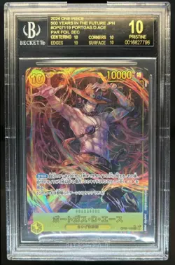 2024 One Piece 500 Years Portgas.D.Ace Alternate Art OP07-119 BGS 10 BLACK LABEL - Image 1