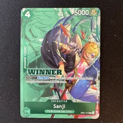 • Sanji • EB01-014 Full Art Foil Stamp Winner Pack 2025 Vol. 1 One Piece TCG NM - Image 1