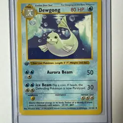 Dewgong 25/102 1st Edition Shadowless Base Set- Pokemon Card - MP - Image 1