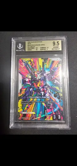 Gundam Card Game Beta - Gundam Aerial Alt Art GD01-070 - Beckett 9.5 - Image 1