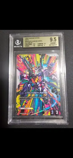 Gundam Card Game Beta - Gundam Aerial Alt Art GD01-070 - Beckett 9.5 - Image 2