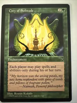 MTG Magic the Gathering - City of Solitude - Enchantment - Visions - NM - Image 1