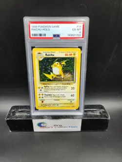 1999 Pokemon Game Raichu - Holo 14/102 Base Set PSA 6 EX-MT - Image 1