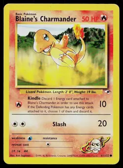 Pokemon Card Gym Heroes Blaine's Charmander 61/132 Unlimited Common - Image 1