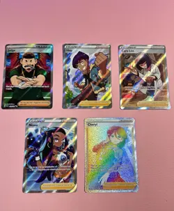 Full Art Trainer Card Lot Of 5 Pokemon TCG Nessa, Cheryl, Cara Liss, Judge, Hop - Image 1
