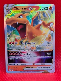 CHARIZARD VSTAR 018/172 HOLO BRILLIANT STARS POKEMON NM/M CHARIZARD VSTAR - Image 1