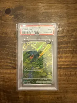 Pokemon TCG Scarlet & Violet Bulbasaur Card 166/165 IR Holo PSA 9 - Image 1