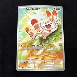 Pokemon TCG Scorbunny Me: Ascended Heroes 225/217 Full Art Holo IR 70 HP - Image 1