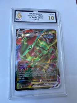 TOPPS PSA MGC HOLO 2021 POKEMON RAYQUAZA VMAX EVOLVING SKIES GRADE 10 #111/203 - Image 1