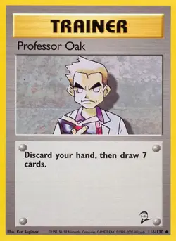 Pokemon Professor Oak (116/132) Base Set 2 MP - Image 1