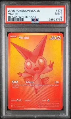 2025 Pokemon Victini 171/086 Black Bolt PSA 9 - Image 1
