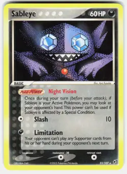 Sableye 23/107 Rare Deoxys Pokemon Lightly Played - Image 2
