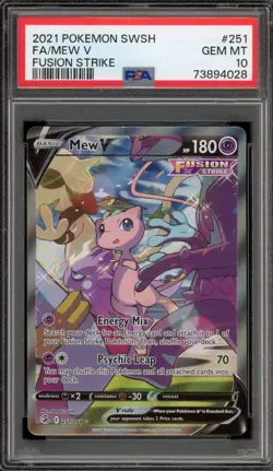 Pokemon Mew V Fusion Strike Full Alt Art #251 PSA 10 Gem Mint - Image 1