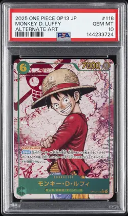 2025 ONE PIECE JAPANESE OP13-CARRYING ON HIS WILL #118 MONKEY D. LUFFY PSA 10 - Image 1