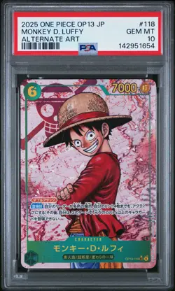 2025 ONE PIECE JAPANESE OP13-CARRYING ON HIS WILL #118 MONKEY D. LUFFY PSA 10 - Image 1
