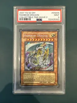 Yugioh Cards Rainbow Dragon Secret Rare CT04 PSA 9 - Image 1