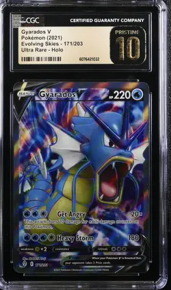 2021 POKEMON SW&SH EVOLVING SKIES #171 FULL ART GYARADOS V CGC 10 PRISTINE - Image 1