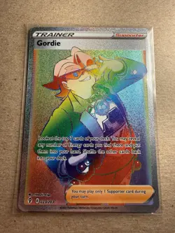 Gordie (Secret) 223/203SWSH07: Evolving Skies Holo Rainbow Rare Pokemon TCG - Image 1
