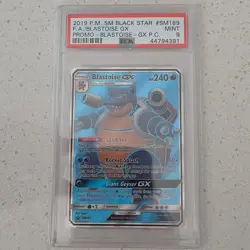 Pokemon Blastoise GX SM Black Star Promo Full Art Holo PSA 9 SM189 2019 English - Image 1