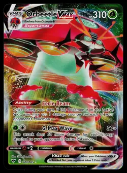 Pokemon Card Vivid Voltage Orbeetle VMAX 021/185 Rare Holo - Image 1