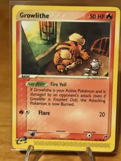 Pokemon Growlithe EX Sandstorm 65/100 Regular Common 50 HP e-Reader 2003 English - Image 1