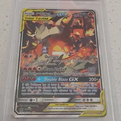 Pokemon Reshiram & Charizard GX SM Black Star Promo PSA 8 SM201 2019 English - Image 3