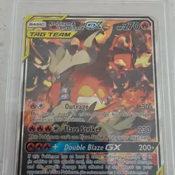 Pokemon Reshiram & Charizard GX SM Black Star Promo PSA 8 SM201 2019 English - Image 5