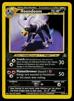 Pokemon Card Neo Discovery Houndoom 23/75 Rare - Image 1