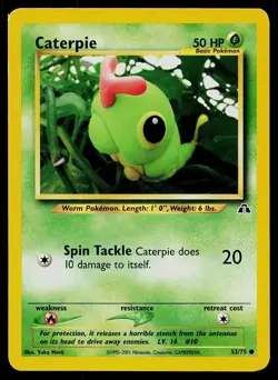 Pokemon Card Neo Discovery Caterpie 53/75 Common - Image 1