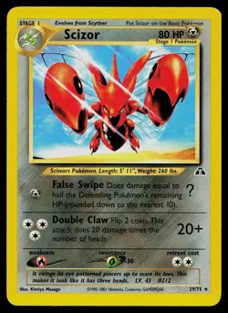 Pokemon Card Neo Discovery Scizor 29/75 Rare - Image 1