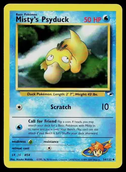 Pokemon Card Gym Heroes Misty's Psyduck 54/132 Uncommon - Image 1