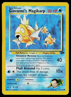 Pokemon Card Gym Challenge Giovanni's Magikarp 73/132 Common - Image 1