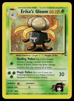Pokemon Card Gym Heroes Erika's Gloom 45/132 Unlimited Uncommon - Image 1