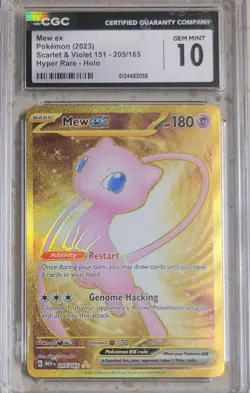 Pokemon TCG Mew Ex Hyper Rare Scarlet & Violet 151 205/165 Gem Mint CGC 10 - Image 1
