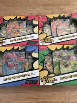 Pokemon TCG Ascended Heroes Mega Feraligatr Meganium Emboar EX Box Bundle sealed - Image 1