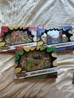 Pokemon Ascended Heroes - 3 x Ex Box Sealed - Mega Feraligatr, Meganium, Emboar - Image 1